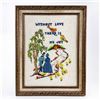 Image 1 : FRAMED LOVE/JOY NEEDLECRAFT WALL DECOR PICTURE