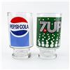 Image 3 : VINTAGE 70’S ERA PEDESTAL 7-UP & PEPSI COLA GLASSES
