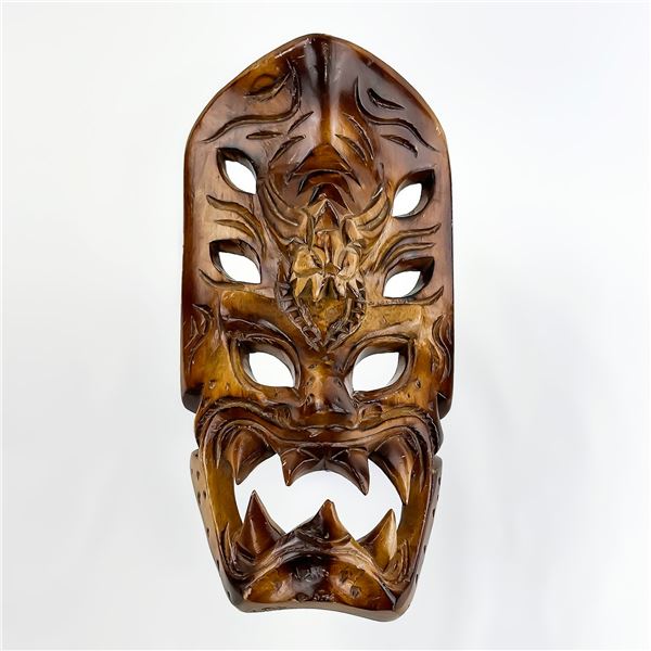 HAND CARVED BAKUNAWA DRAGON MASK SCULPTURE