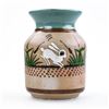Image 5 : MEXICO TONALA FOLK ART STONEWARE POTTERY VASE