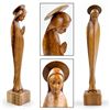 Image 1 : HAND CARVED WOOD MADONNA FIGURINE SCULPTURE