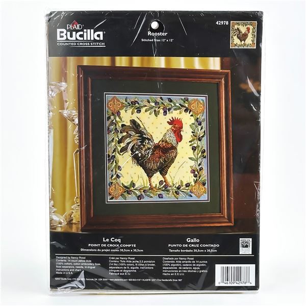 BUCILLA COUNTED CROSS STITCH - ROOSTER KIT - NEW