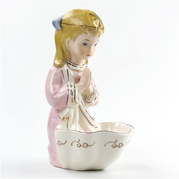 YOUNG GIRL PRAYING - HOLY WATER WALL SCULPTURE