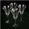 Image 1 : 4 VINTAGE FLORAL ETCHED WINE GLASSES GOBLETS