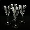 Image 3 : 4 VINTAGE FLORAL ETCHED WINE GLASSES GOBLETS