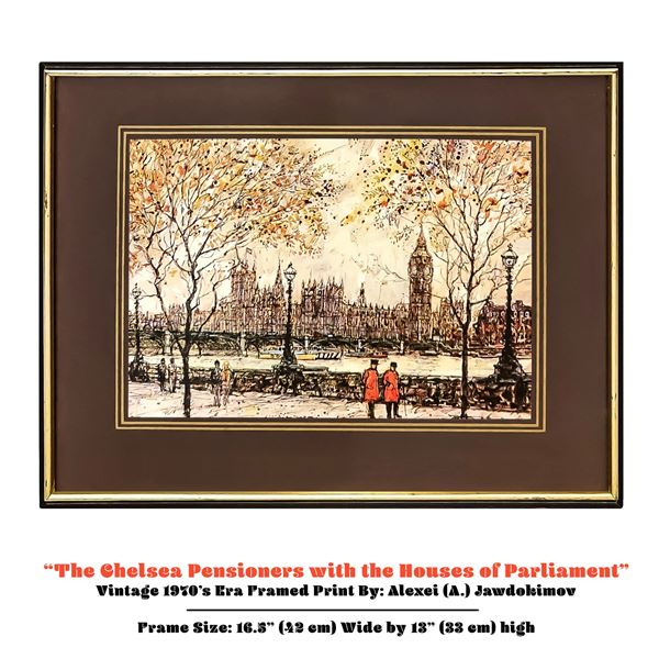CHELSEA PENSIONERS - HOUSES OF PARLIAMENT PRINT
