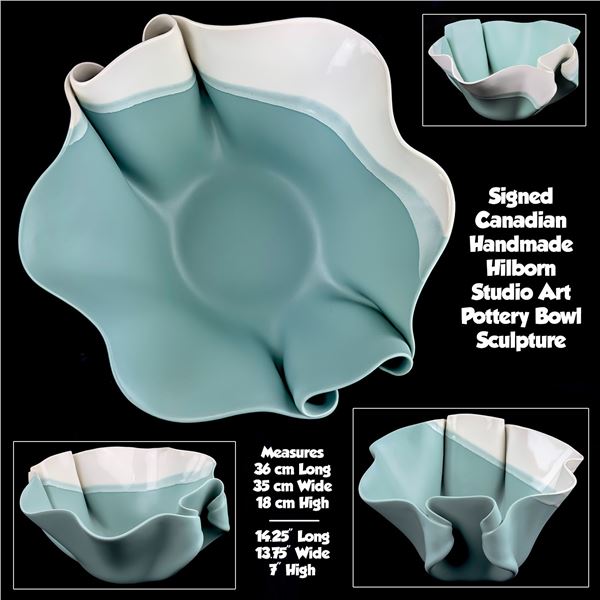 LARGE HILBORN STUDIO ART POTTERY BOWL SCULPTURE