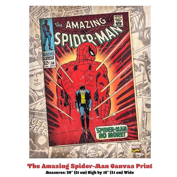 MARVEL SPIDER-MAN #50 COMIC - CANVAS ART PRINT