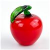 Image 1 : HAND BLOWN ART GLASS RED APPLE & LEAF SCULPTURE