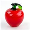 Image 3 : HAND BLOWN ART GLASS RED APPLE & LEAF SCULPTURE