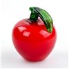 Image 4 : HAND BLOWN ART GLASS RED APPLE & LEAF SCULPTURE