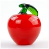 Image 5 : HAND BLOWN ART GLASS RED APPLE & LEAF SCULPTURE