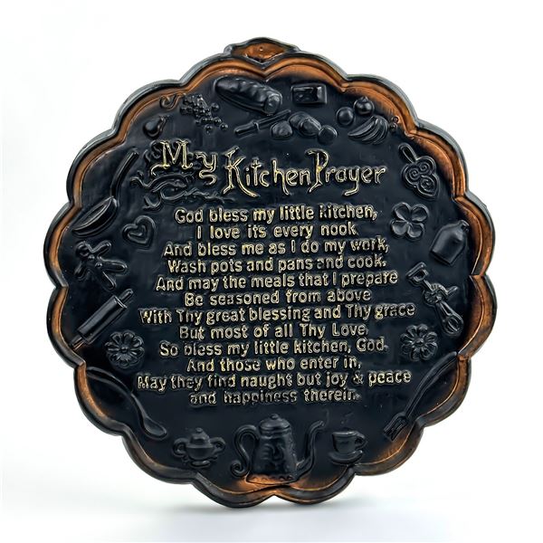 GOD BLESS MY KITCHEN PRAYER - VINTAGE CHALKWARE