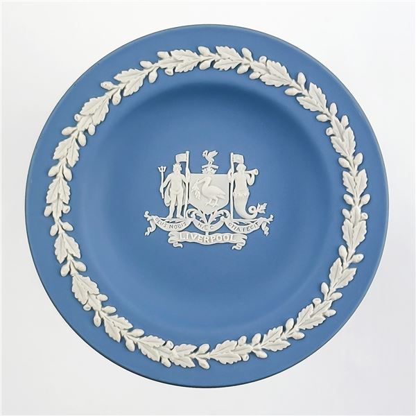 VINTAGE WEDGWOOD JASPER WARE PLATE - LIVERPOOL