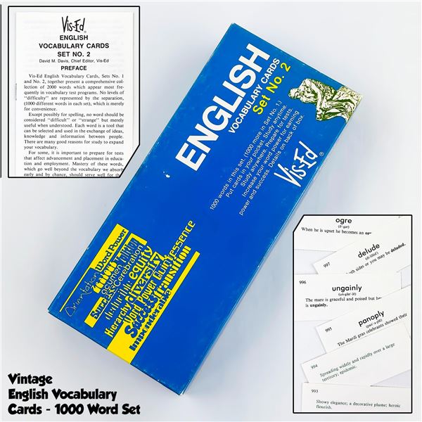 ENGLISH VOCABULARY LANGUAGE VIS-ED - CARD SET #2