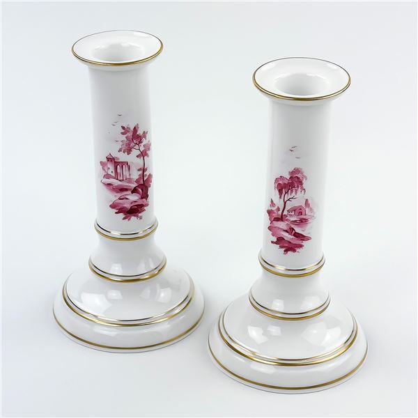 PAIR OF HOCHST PORCELAIN CANDLESTICKS - GERMANY