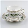Image 1 : COLCLOUGH TEA CUP & SAUCER SET GREEN GREY LEAVES