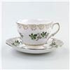 Image 5 : COLCLOUGH TEA CUP & SAUCER SET GREEN GREY LEAVES