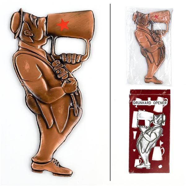 DRUNKARD FIGURAL MAN BEER STEIN BOTTLE OPENER