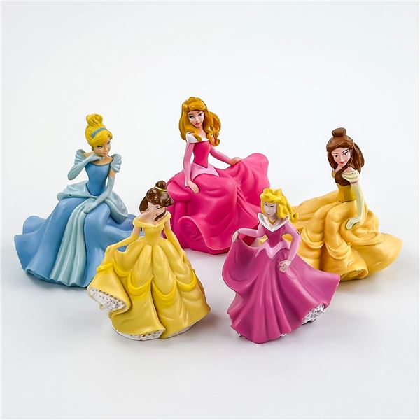 5 DISNEY PRINCESS CAKE TOPPER TOY DOLL FIGURES