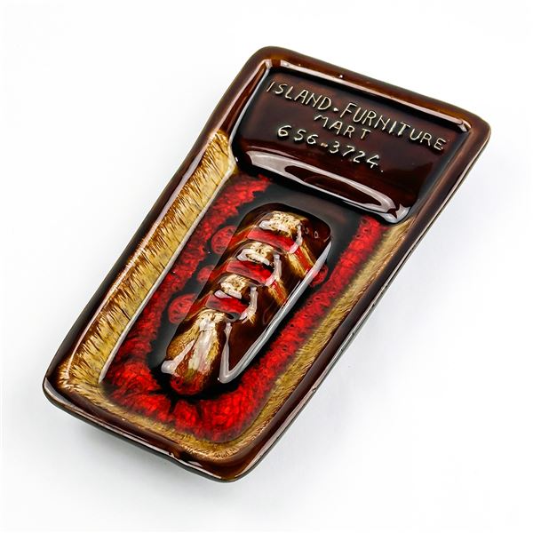 ISLAND FURNITURE MART GLAZED ASHTRAY - SIDNEY BC