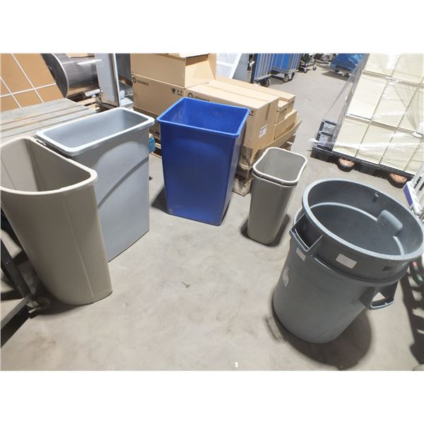 7 Assorted Garbage Cans