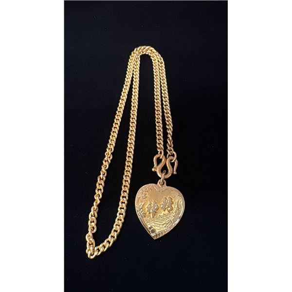 APPROX 22K+ CHAIN (18") WITH APPROX 22K+ PENDANT WITH CHINESE MOTIF (66.2G)