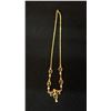 Image 1 : APPROX 18K+ CHAIN WITH APPROX 18K+ PENDANT SET WITH RED AND WHITE STONES (8.6G)