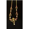 Image 2 : APPROX 18K+ CHAIN WITH APPROX 18K+ PENDANT SET WITH RED AND WHITE STONES (8.6G)