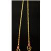 Image 3 : APPROX 18K+ CHAIN WITH APPROX 18K+ PENDANT SET WITH RED AND WHITE STONES (8.6G)