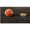 Image 1 : APPROX 8K LADIES RING SET WITH PINK CORAL & APPROX 10K LADIES RING SET WITH DIAMONDS (4.9G)