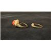 Image 2 : APPROX 8K LADIES RING SET WITH PINK CORAL & APPROX 10K LADIES RING SET WITH DIAMONDS (4.9G)