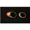 Image 3 : APPROX 8K LADIES RING SET WITH PINK CORAL & APPROX 10K LADIES RING SET WITH DIAMONDS (4.9G)