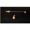 Image 2 : APPROX 18K HEART CHARM & APPROX 14K STICK PIN SET WITH DIAMOND (.15CT, 1.9G)