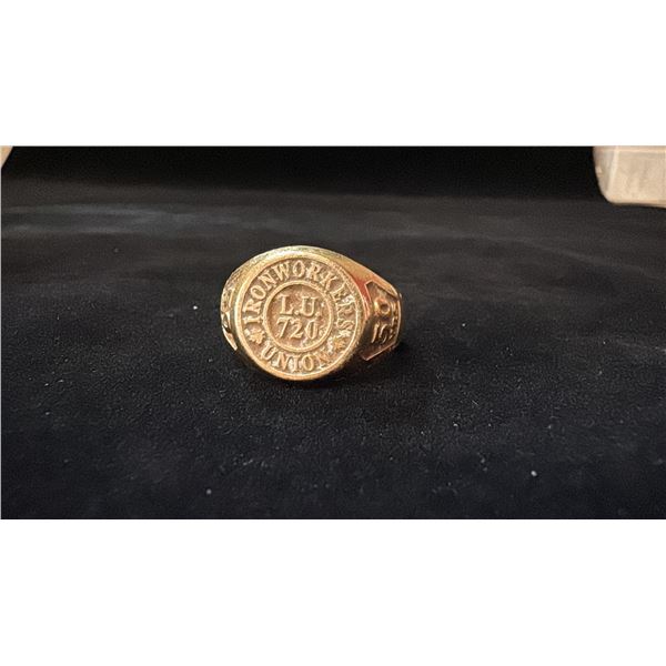 APPROX 10K IRONWORKERS UNION MENS RING (13G)