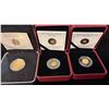 Image 1 : THREE CANADA GOLD COINS; 1 X 1/4OZ GOLD COIN, 2 X 1/25OZ GOLD COINS