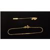 Image 2 : APPROX 10K STICK PIN & APPROX 18K BRACELET (6.5", 2.2G)