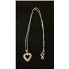 Image 1 : APPROX 14K CHAIN (18") WITH APPROX 14K HEART PENDANT SET WITH DIAMONDS (2.7G)