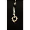 Image 2 : APPROX 14K CHAIN (18") WITH APPROX 14K HEART PENDANT SET WITH DIAMONDS (2.7G)