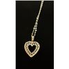 Image 3 : APPROX 14K CHAIN (18") WITH APPROX 14K HEART PENDANT SET WITH DIAMONDS (2.7G)