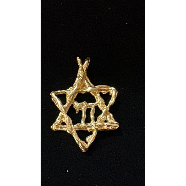 APPROX 14K STAR OF DAVID PENDANT (5.7G)