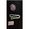 Image 1 : MISC JEWELRY (41.6G SILVER CONTENT & 1OZ SILVER BAR)