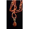 Image 2 : APPROX 14K & PINK CORAL BEAD NECKLACE (42") WITH APPROX 14K+ PEARL ENHANCER SET WITH PINK CORAL &