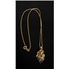 Image 1 : APPROX 10K CHAIN (16") WITH APPROX 14K PENDANT SET WITH SAPPHIRES (6G)