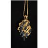 Image 2 : APPROX 10K CHAIN (16") WITH APPROX 14K PENDANT SET WITH SAPPHIRES (6G)