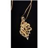 Image 3 : APPROX 10K CHAIN (16") WITH APPROX 14K PENDANT SET WITH SAPPHIRES (6G)