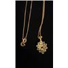 Image 4 : APPROX 10K CHAIN (16") WITH APPROX 14K PENDANT SET WITH EMERALDS AND DIAMONDS & APPROX 10K GOOD