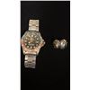 Image 1 : MISC JEWELRY; PAIR SILVER EARRINGS (6G) & ROLEX REPLICA WATCH