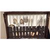 Image 4 : CUTLERY & MORE; NORTHUMBRIA NORMANDY ROSE STERLING SILVER CUTLERY SET WITH CASE & SHEFFIELD CARVING