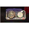 Image 2 : 1973 CANADA SILVER DOLLAR & QEI QUEEN MOTHER COMMEMORATIVE COIN WITH CRYSTAL CLOCK
